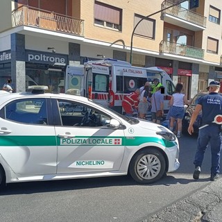 L'intervento della Polizia locale e del 118 a Nichelino