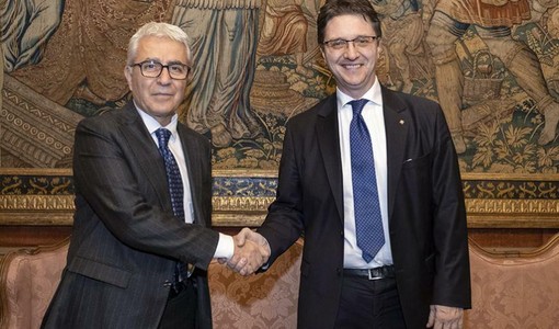 Il nuovo questore di Torino Gambino e il presidente Nicco Il nuovo questore di Torino Gambino e il presidente Nicco
