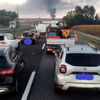 Autostrada bloccata in coda