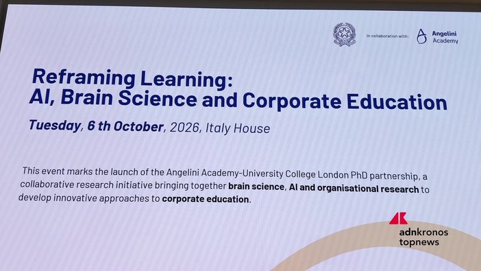 Formazione e intelligenza artificiale, Angelini Academy e UCL firmano un accordo triennale per studiare come cambiare l'apprendimento Formazione e intelligenza artificiale, Angelini Academy e UCL firmano un accordo triennale per studiare come cambiare l'apprendimento