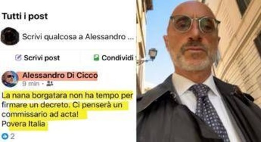 Magistrato attacca Meloni sui social: "Nana borgatara non ha tempo per firmare il decreto"