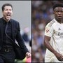 Real-Atletico, 'faccia a faccia' Simeone-Vinicius: "Florentino Perez ti caccerà"