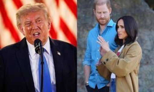 Donald Trump contro Harry e Meghan: "Hanno fatto cose terribili, io non li avrei mai accolti di nuovo come Re Carlo" Donald Trump contro Harry e Meghan: "Hanno fatto cose terribili, io non li avrei mai accolti di nuovo come Re Carlo"