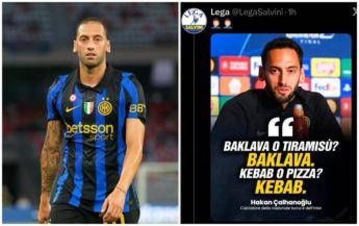 "Preferisce il kebab... alla pizza": la Lega 'punge' Calhanoglu sui social "Preferisce il kebab... alla pizza": la Lega 'punge' Calhanoglu sui social