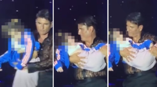 Sal Da Vinci nella bufera, abbraccia e bacia una bambina disabile durante il concerto: è polemica
