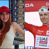 Vuelta, l'influencer ci prova con Pogacar: "Che carino...". I giornalisti protestano Vuelta, l'influencer ci prova con Pogacar: "Che carino...". I giornalisti protestano