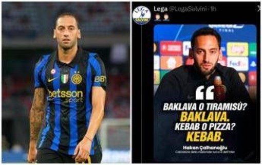 "Preferisce il kebab... alla pizza": la Lega 'punge' Calhanoglu sui social
