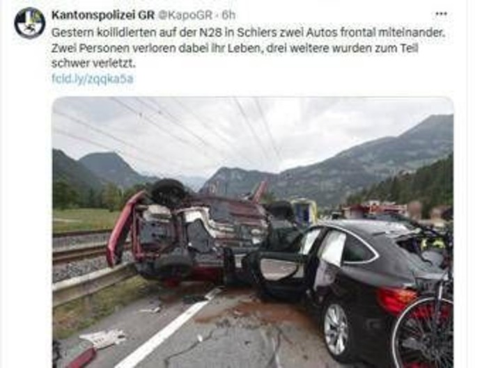 Svizzera, incidente stradale a Schiers: morti due italiani Svizzera, incidente stradale a Schiers: morti due italiani